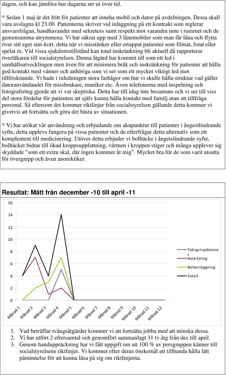 Vi har säkrat upp med 3 lånemobiler som man får låna och flytta över sitt eget sim-kort, detta när vi misstänker eller ertappat patienter som filmat, fotat eller spelat in.