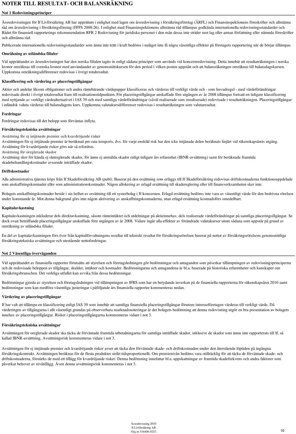 I enlighet med Finansinspektionens allmänna råd tillämpas godkända internationella redovisningsstandarder och Rådet för finansiell rapporterings rekommendation RFR 2 Redovisning för juridiska