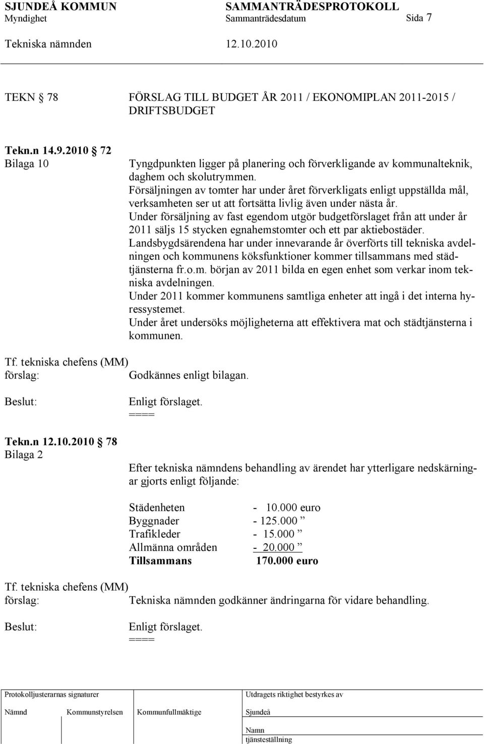 Försäljningen av tomter har under året förverkligats enligt uppställda mål, verksamheten ser ut att fortsätta livlig även under nästa år.