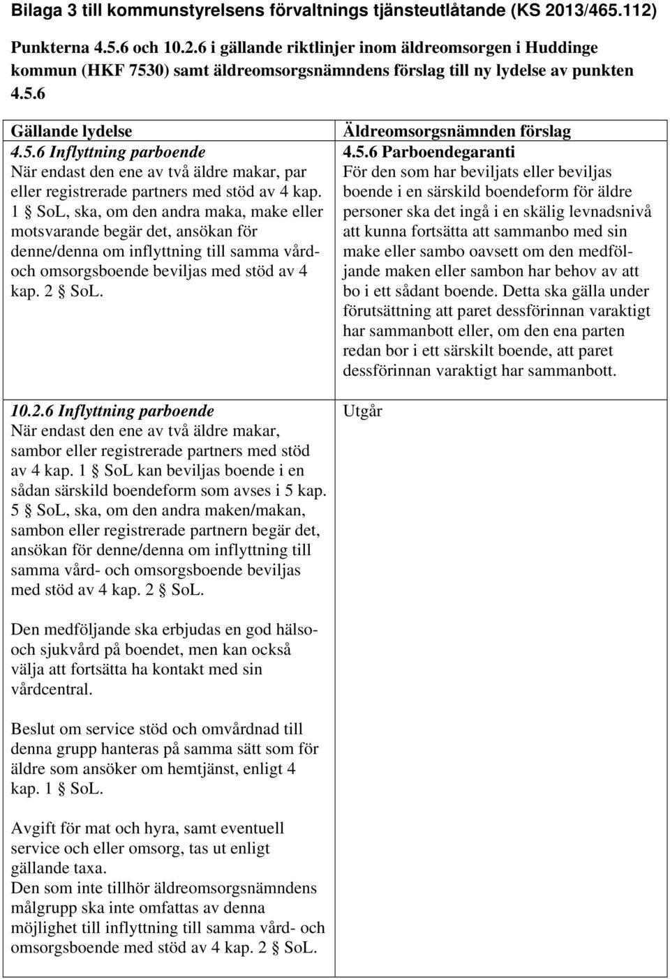 1 SoL, ska, om den andra maka, make eller motsvarande begär det, ansökan för denne/denna om inflyttning till samma vårdoch omsorgsboende beviljas med stöd av 4 kap. 2 