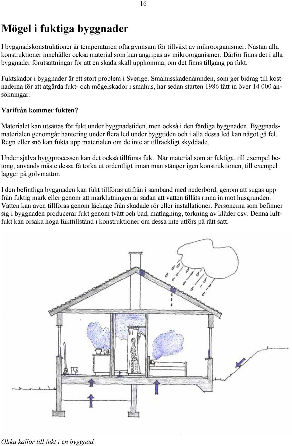 Därför finns det i alla byggnader förutsättningar för att en skada skall uppkomma, om det finns tillgång på fukt. Fuktskador i byggnader är ett stort problem i Sverige.