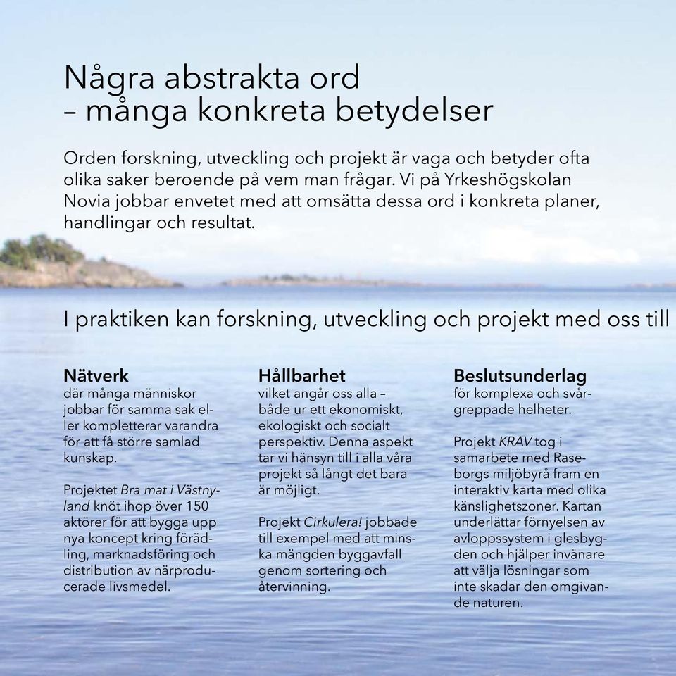 I praktiken kan forskning, utveckling och projekt med oss till e Nätverk där många människor jobbar för samma sak eller kompletterar varandra för att få större samlad kunskap.
