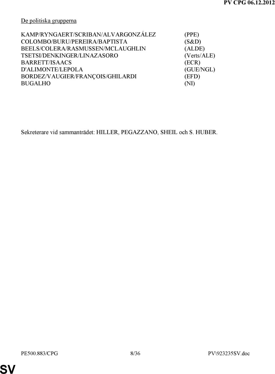 BORDEZ/VAUGIER/FRANÇOIS/GHILARDI BUGALHO (PPE) (S&D) (ALDE) (Verts/ALE) (ECR) (GUE/NGL) (EFD)