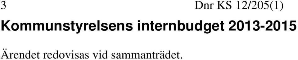 internbudget 2013-2015