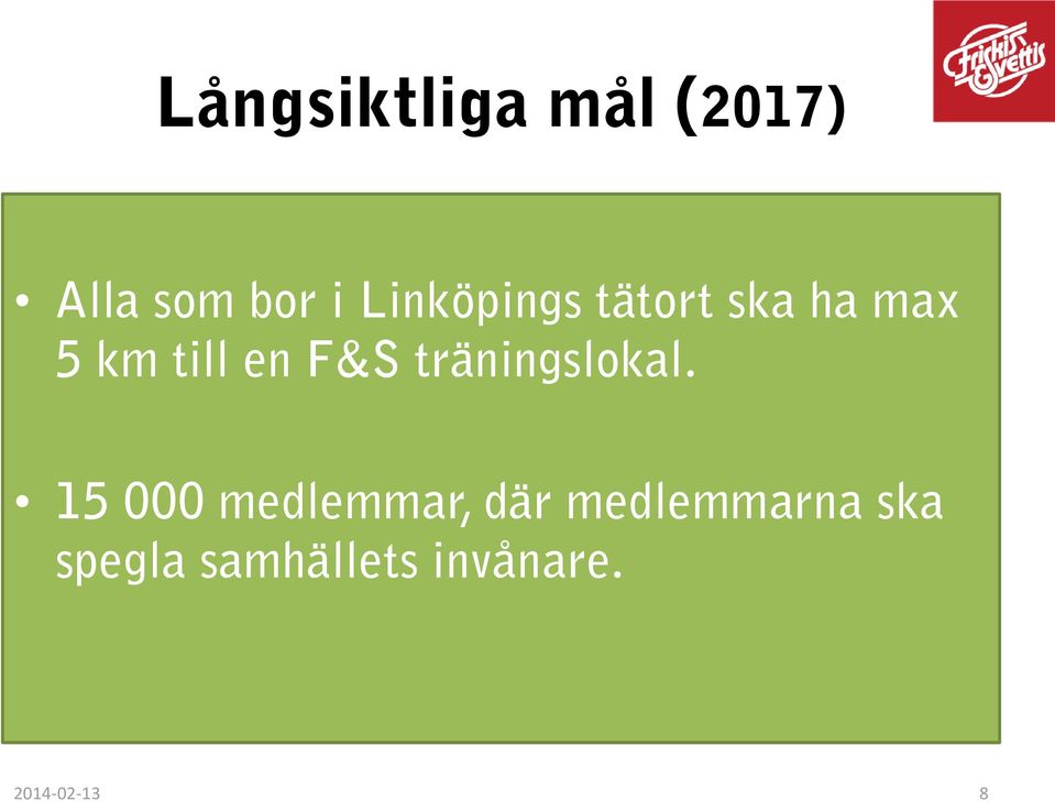 F&S träningslokal.