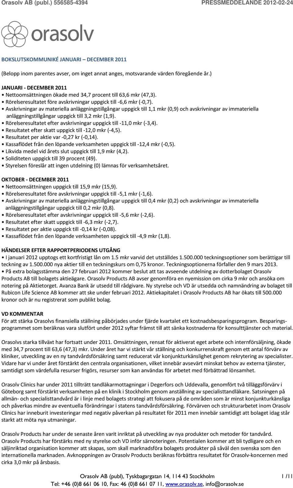 Avskrivningar av materiella anläggningstillgångar uppgick till 1,1 mkr (0,9) och avskrivningar av immateriella anläggningstillgångar uppgick till 3,2 mkr (1,9).