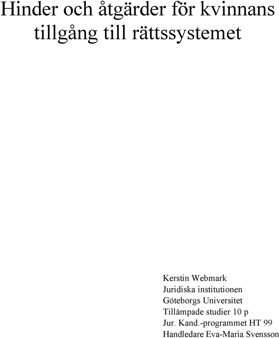 institutionen Gšteborgs Universitet TillŠmpade