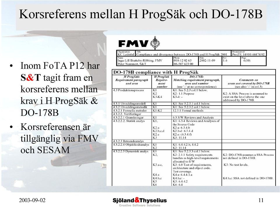 mellan krav i H ProgSäk & DO-178B