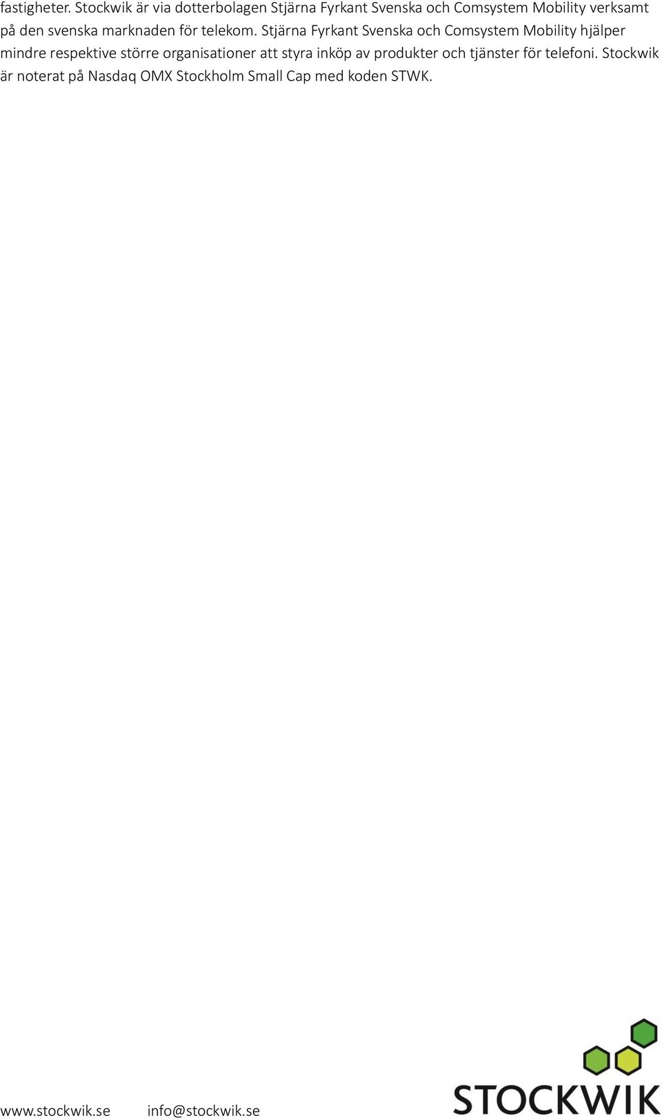 den svenska marknaden för telekom.