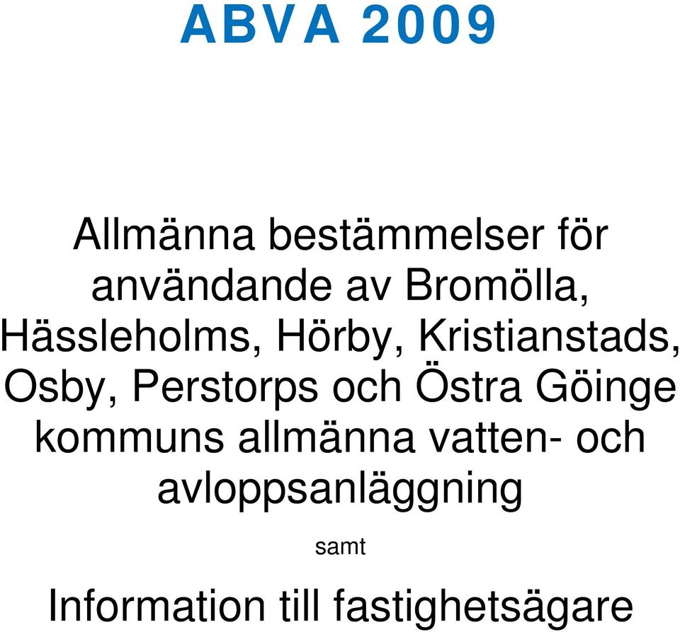 Perstorps och Östra Göinge kommuns allmänna vatten-