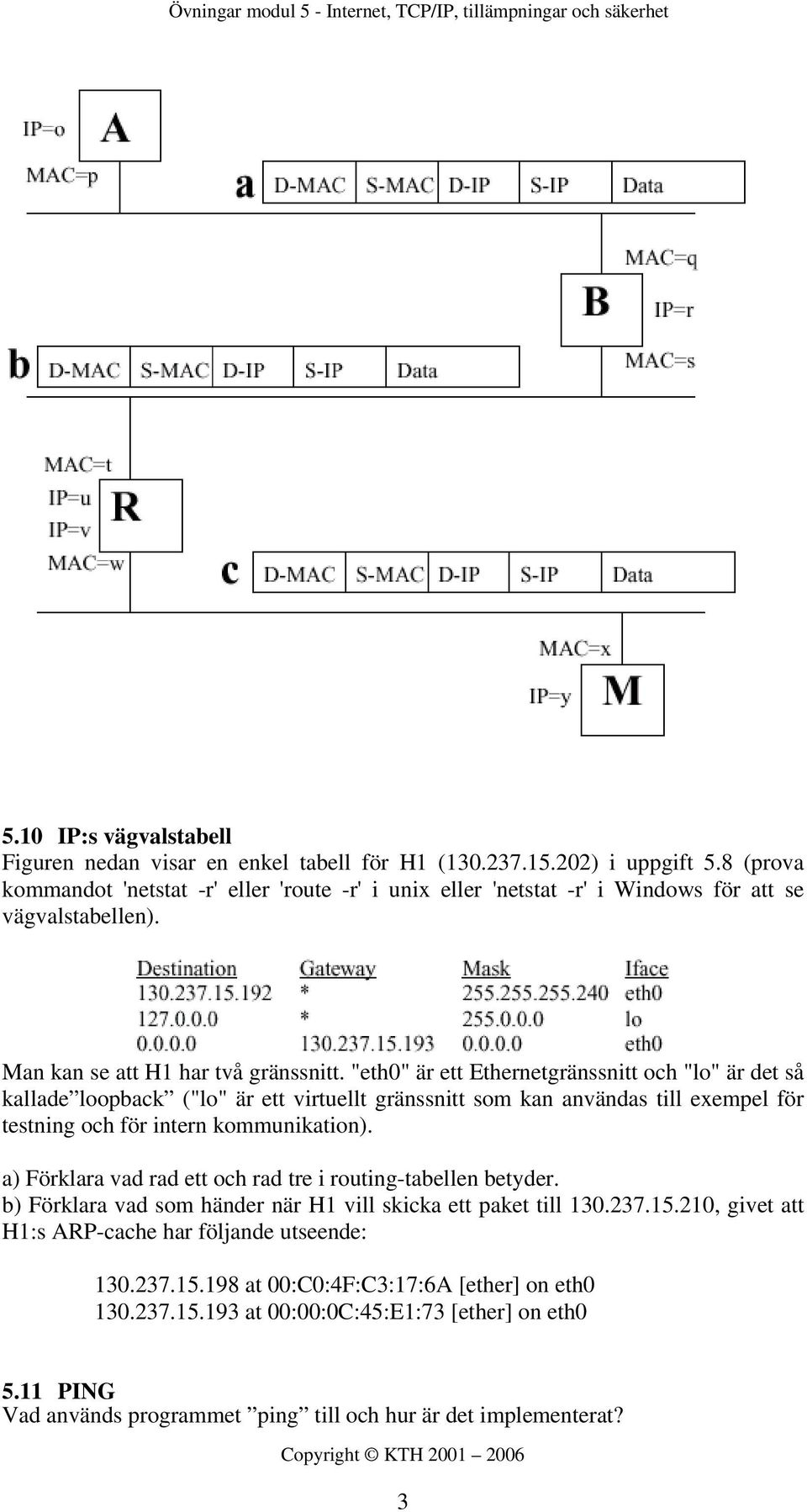 "eth0" är ett Ethernetgränssnitt och "lo" är det så kallade loopback ("lo" är ett virtuellt gränssnitt som kan användas till exempel för testning och för intern kommunikation).