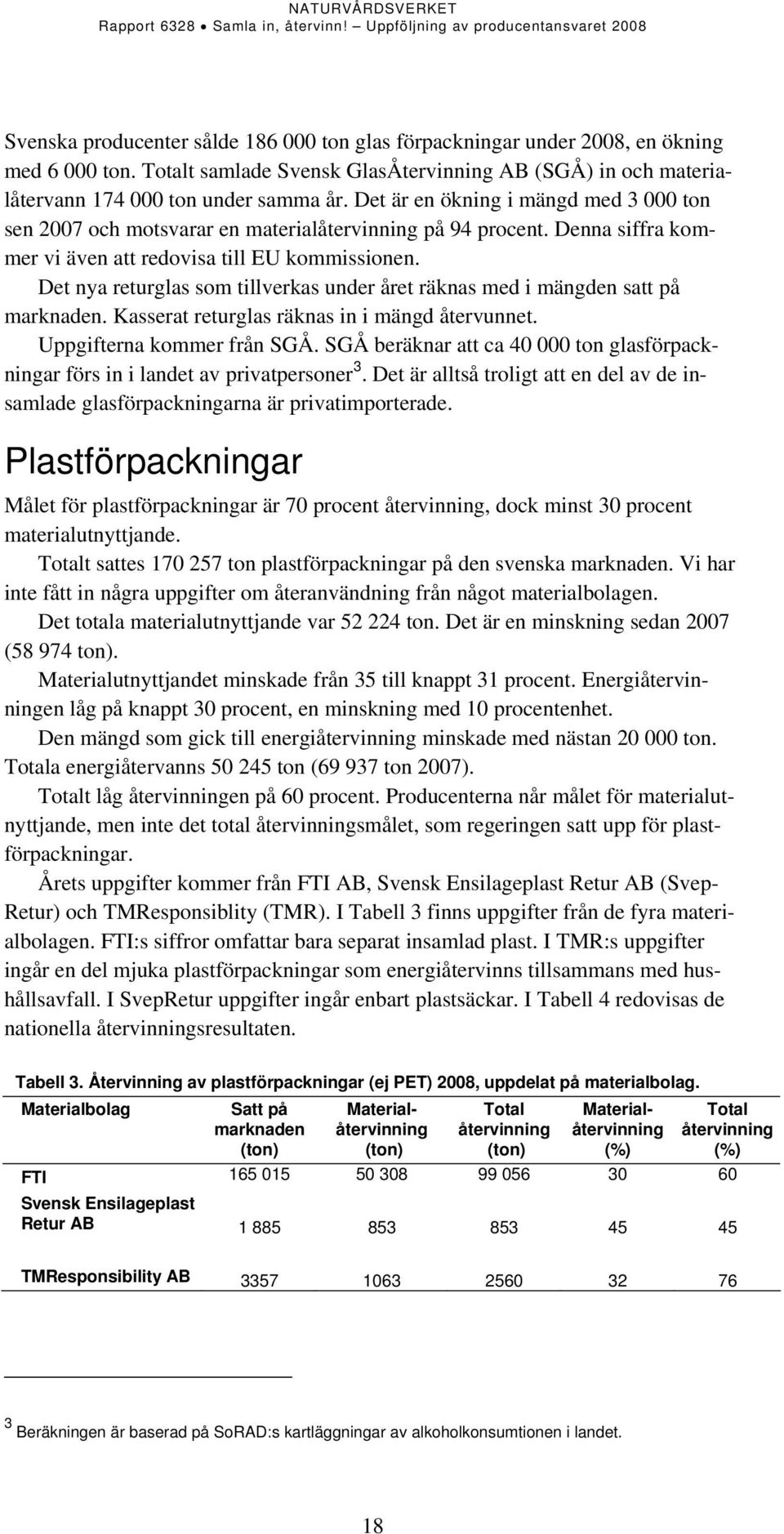 Det nya returglas som tillverkas under året räknas med i mängden satt på marknaden. Kasserat returglas räknas in i mängd återvunnet. Uppgifterna kommer från SGÅ.