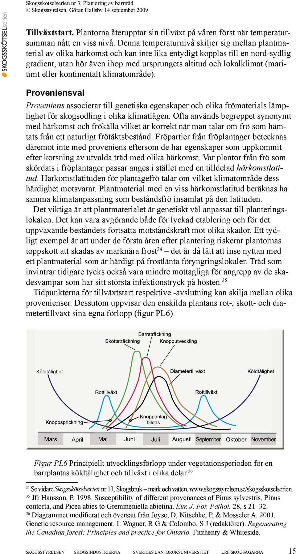 (maritimt eller kontinentalt klimatområde). Proveniensval Proveniens associerar till genetiska egenskaper och olika frömaterials lämplighet för skogsodling i olika klimatlägen.