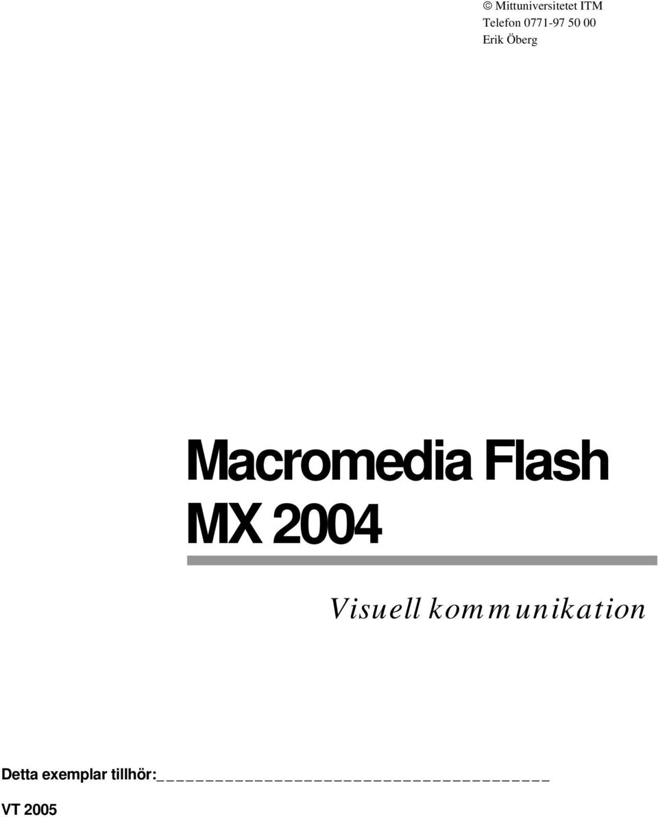 Macromedia Flash MX 2004 Visuell