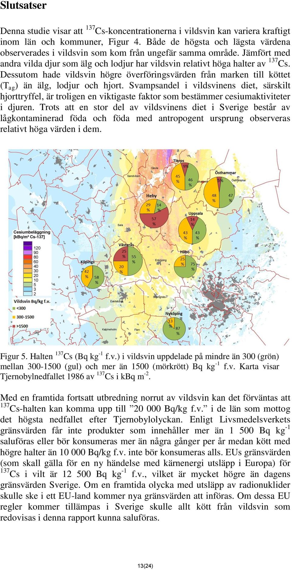 Dessutom hade vildsvin högre överföringsvärden från marken till köttet (T ag ) än älg, lodjur och hjort.