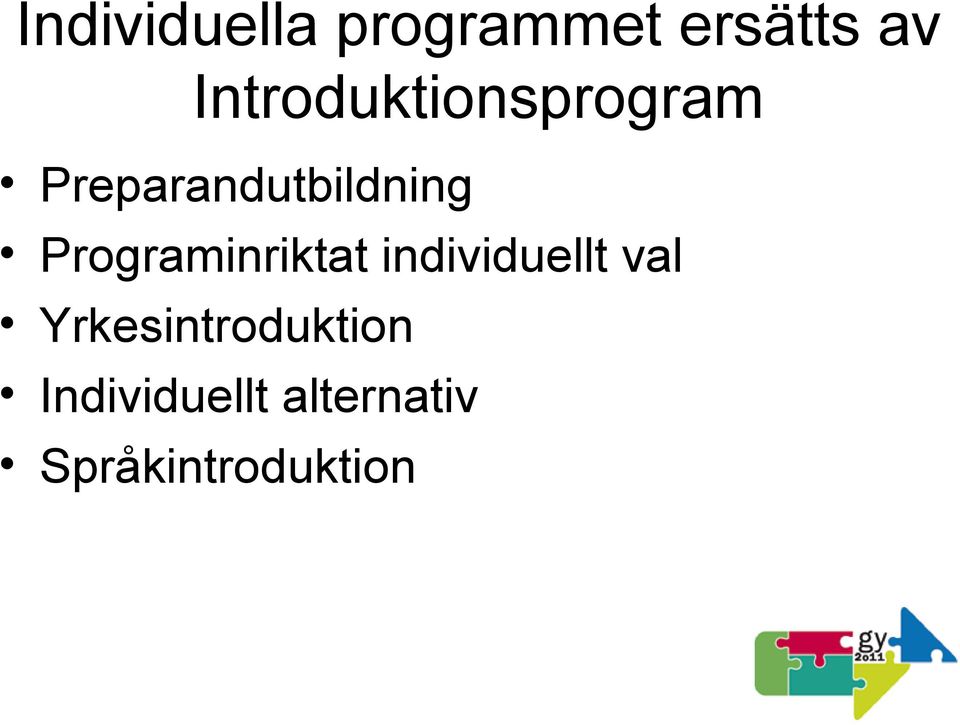 Programinriktat individuellt val