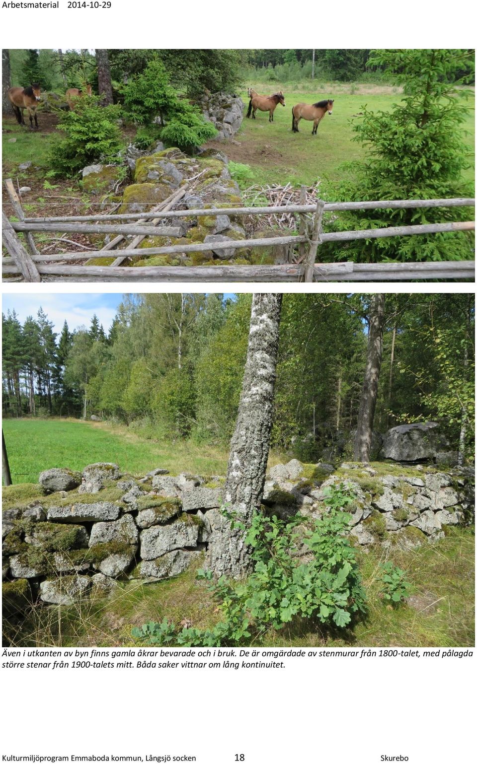 De är omgärdade av stenmurar från 1800-talet, med pålagda större