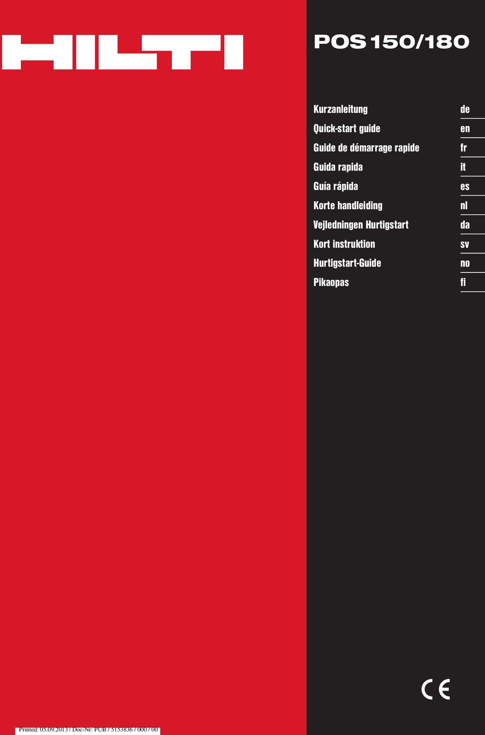 Hurtigstart Kort instruktion Hurtigstart-Guide Pikaopas de en fr