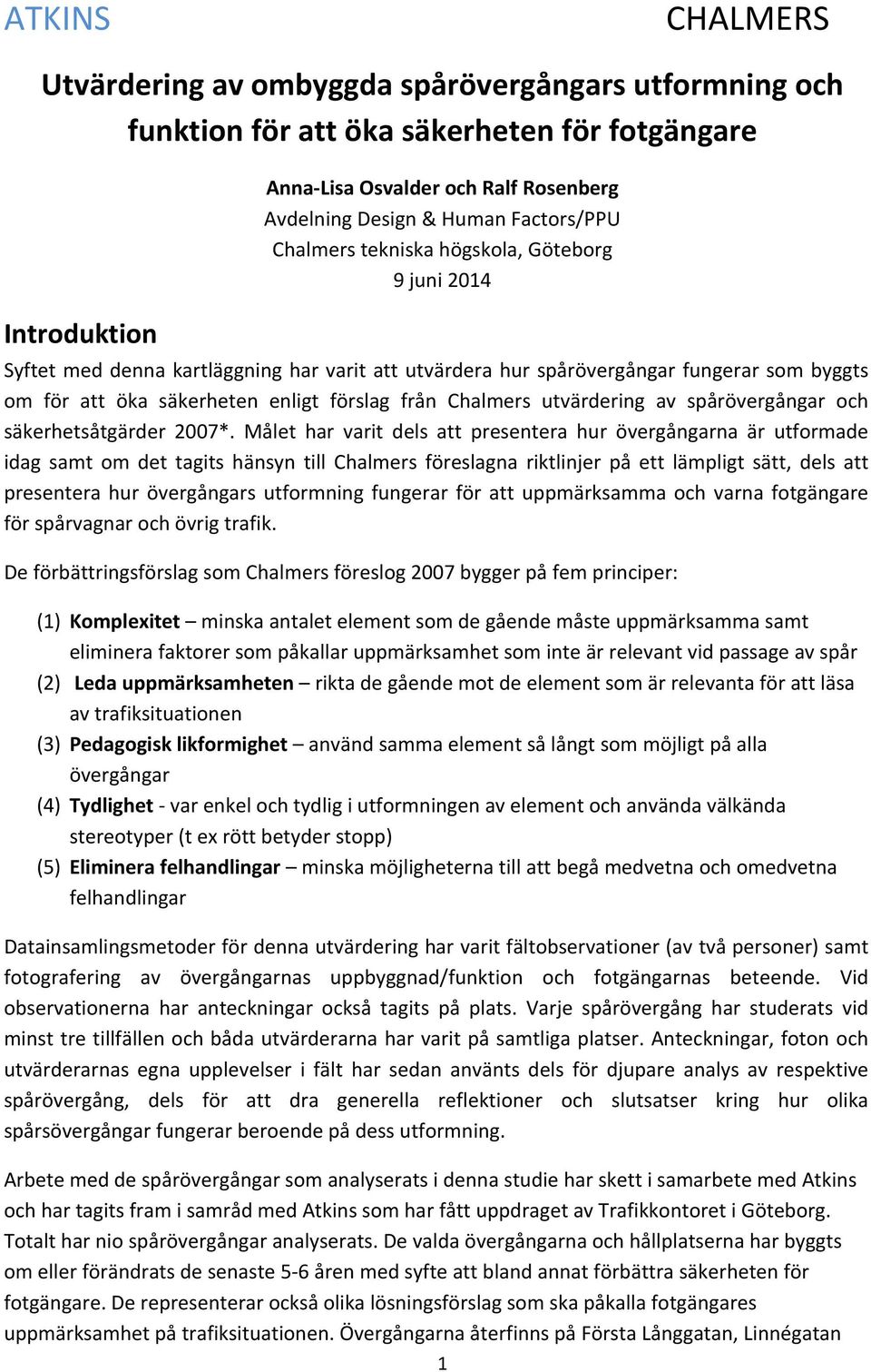 av spårövergångar och säkerhetsåtgärder 2007*.