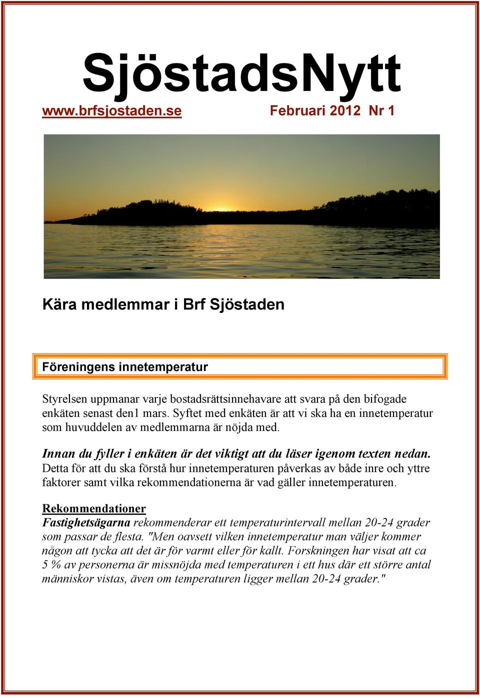 SjöstadsNytt Februari 2012 Nr 1 - PDF Gratis nedladdning