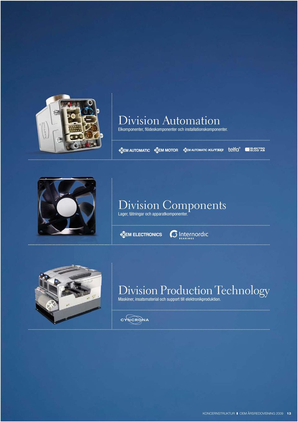 Division Components Lager, tätningar och apparatkomponenter.