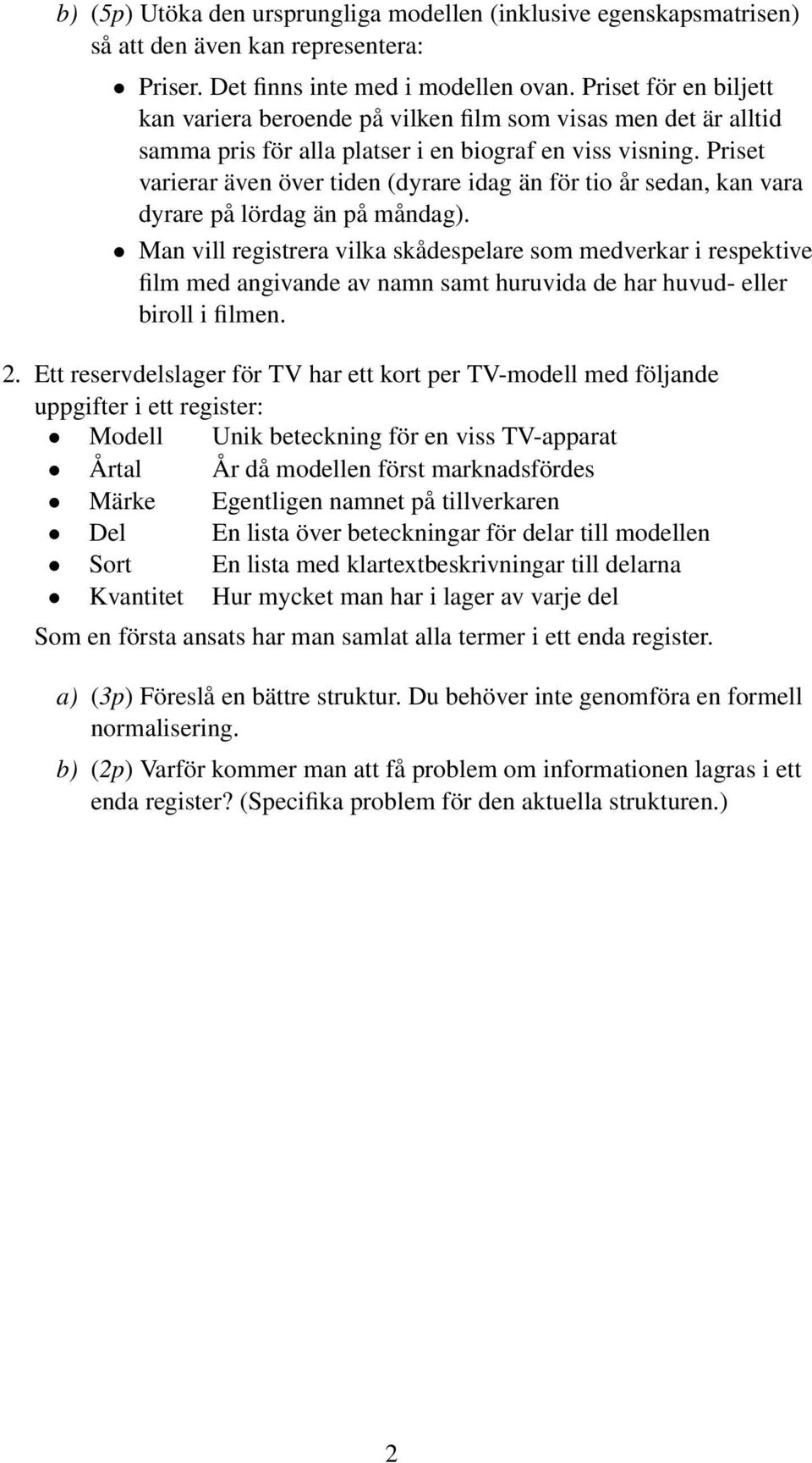 Priset varierar även över tiden (dyrare idag än för tio år sedan, kan vara dyrare på lördag än på måndag).