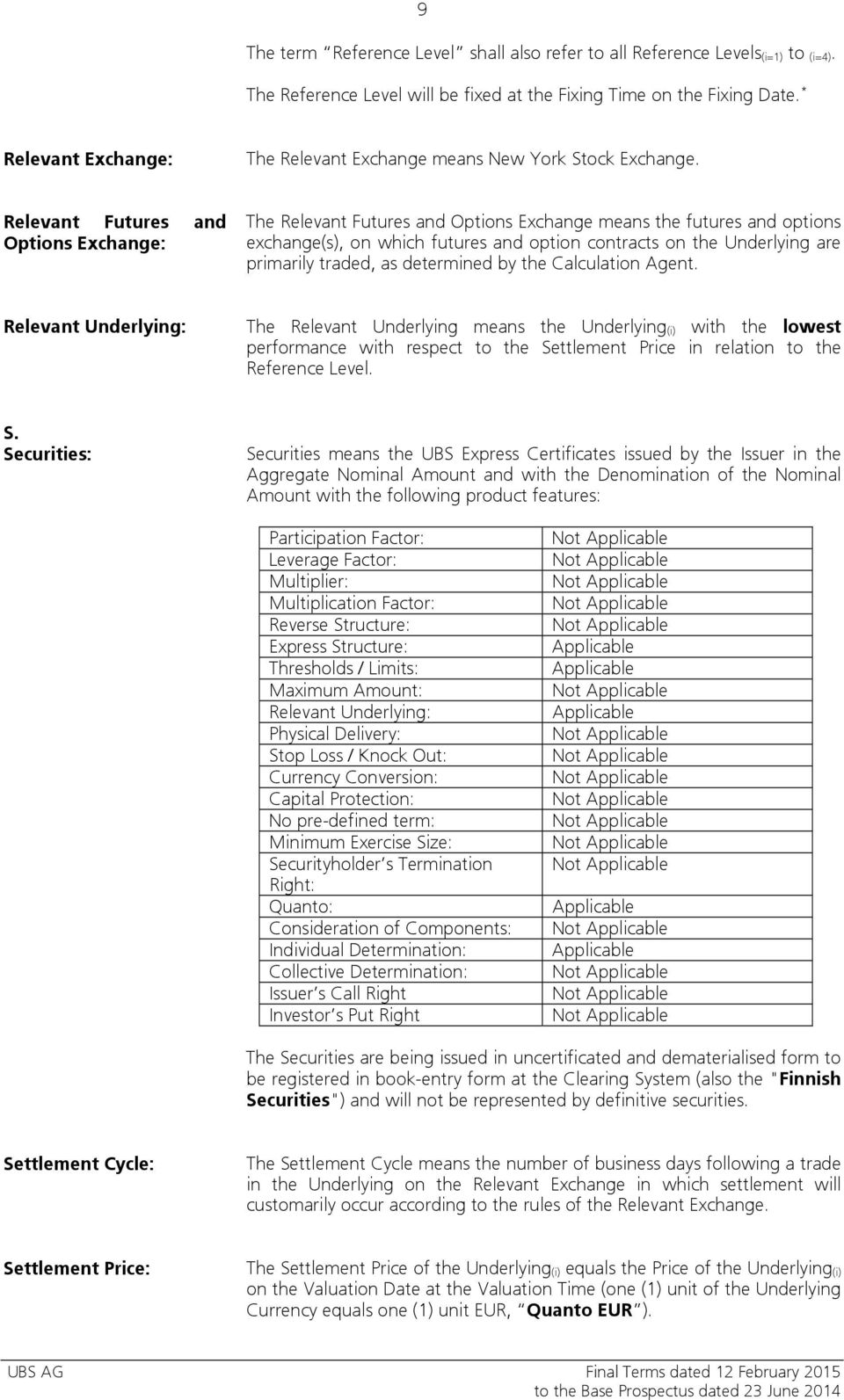 Relevant Futures and Options Exchange: The Relevant Futures and Options Exchange means the futures and options exchange(s), on which futures and option contracts on the Underlying are primarily