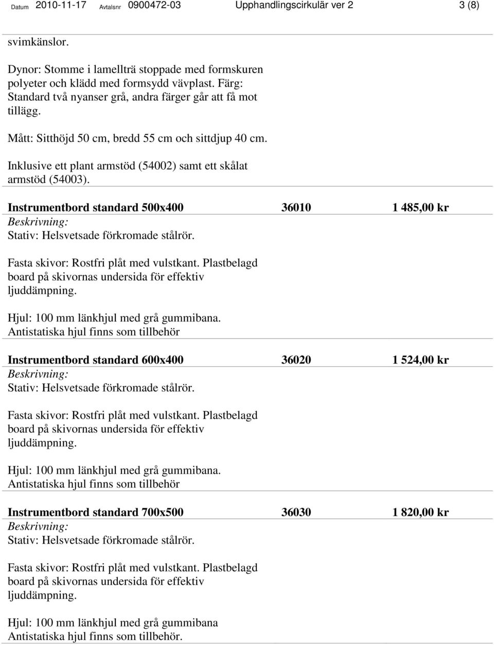 Färg: Standard två nyanser grå, andra färger går att få mot tillägg. Mått: Sitthöjd 50 cm, bredd 55 cm och sittdjup 40 cm.