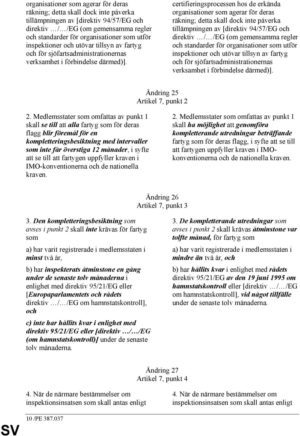 certifieringsprocessen hos de erkända   Ändring 25 Artikel 7, punkt 2 2.