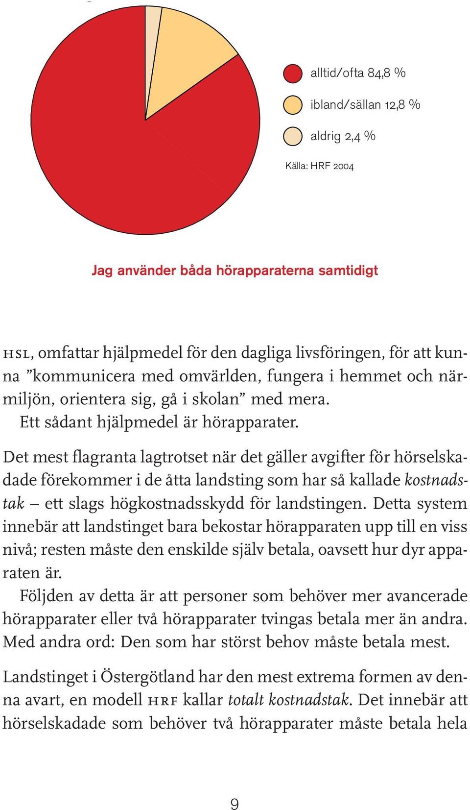 Det mest flagranta lagtrotset när det gäller avgifter för hörselskadade förekommer i de åtta landsting som har så kallade kostnadstak ett slags högkostnadsskydd för landstingen.