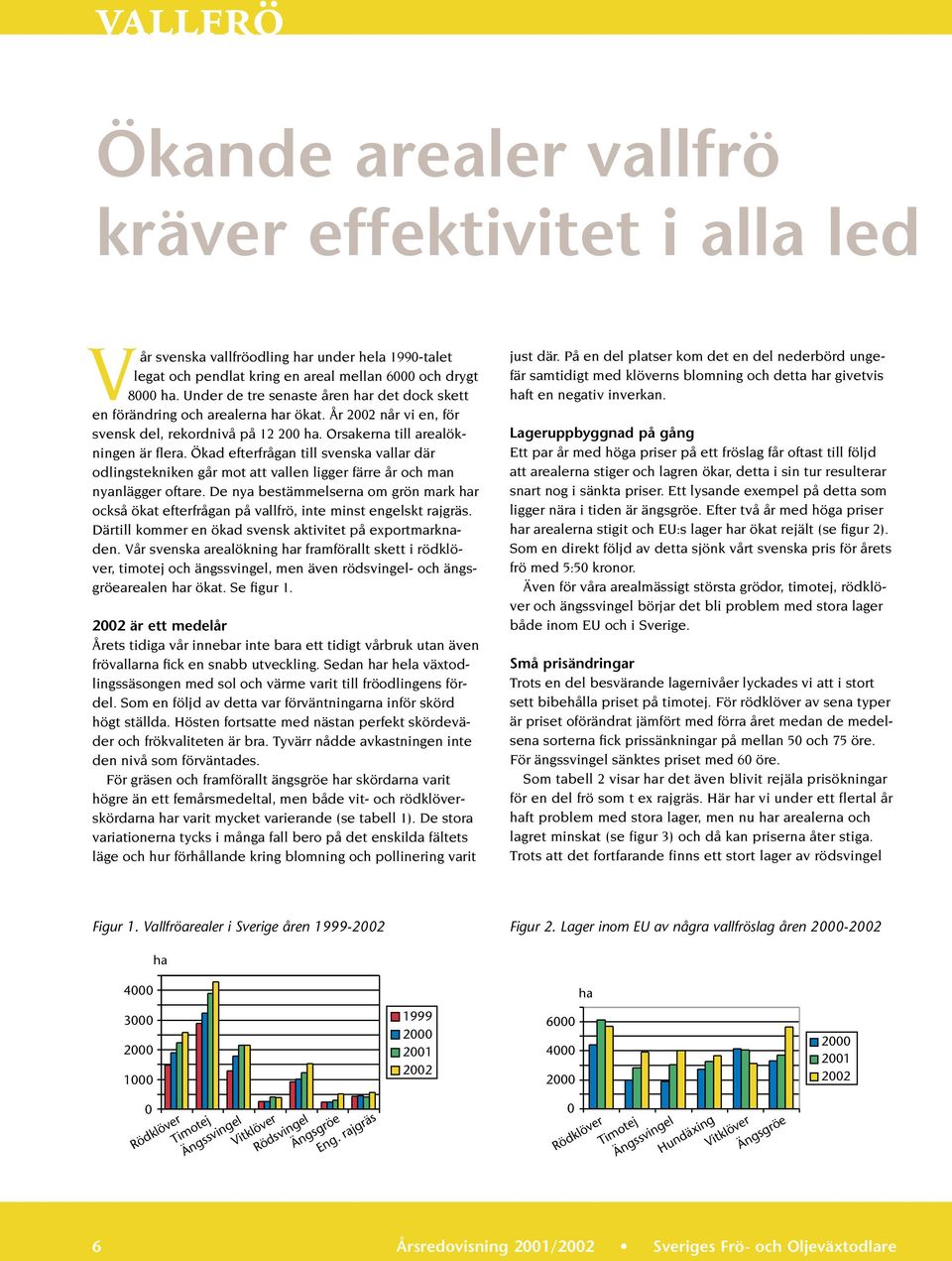 Ökad efterfrågan till svenska vallar där odlingstekniken går mot att vallen ligger färre år och man nyanlägger oftare.