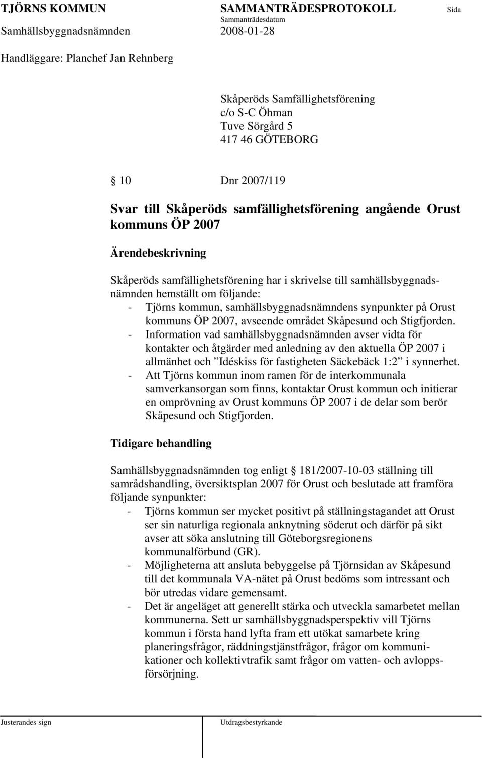 2007, avseende området Skåpesund och Stigfjorden.