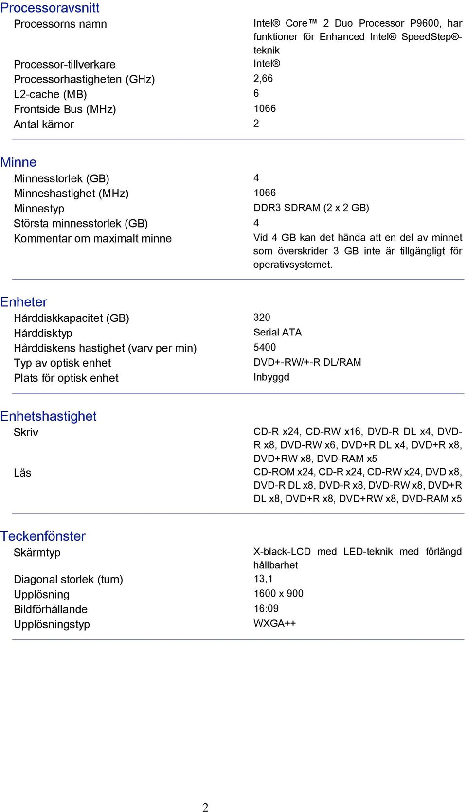 hända att en del av minnet som överskrider 3 GB inte är tillgängligt för operativsystemet.