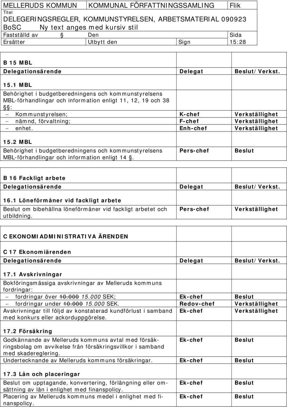 MBL Delegationsärende Delegat /Verkst. 15.