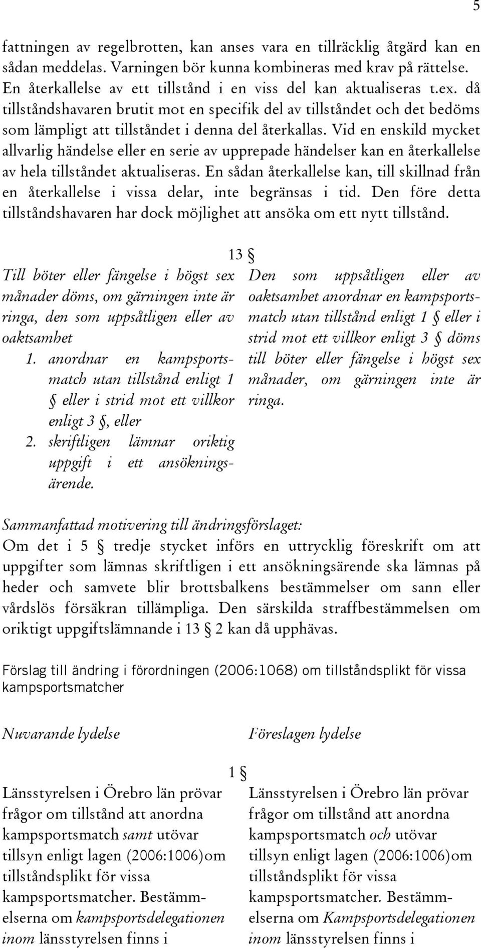 Vid en enskild mycket allvarlig händelse eller en serie av upprepade händelser kan en återkallelse av hela tillståndet aktualiseras.