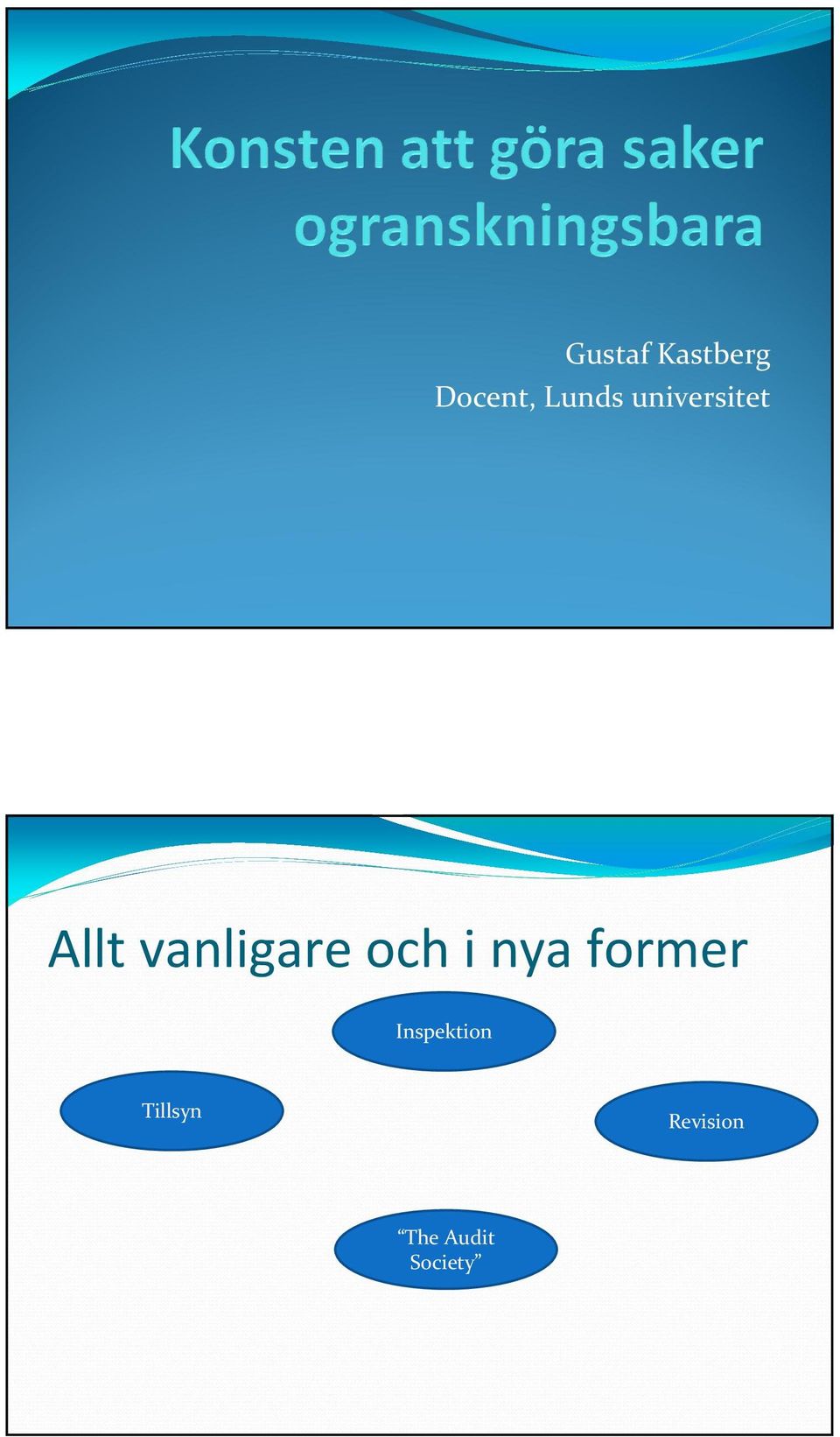 och i nya former Inspektion