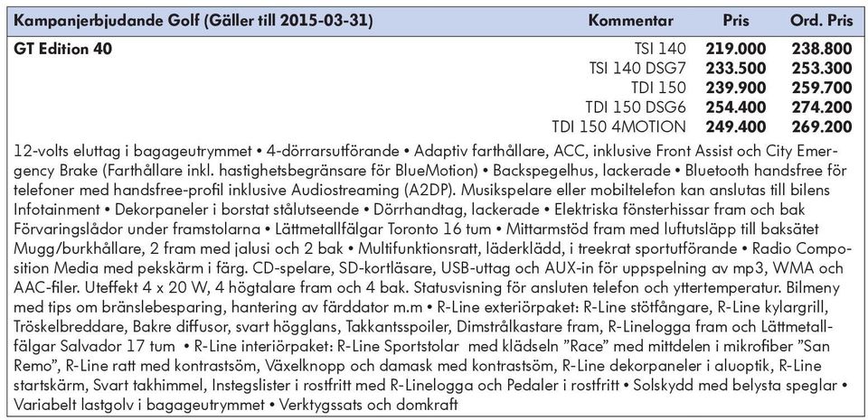 hastighetsbegränsare för BlueMotion) Backspegelhus, lackerade Bluetooth handsfree för telefoner med handsfree-profil inklusive Audiostreaming (A2DP).