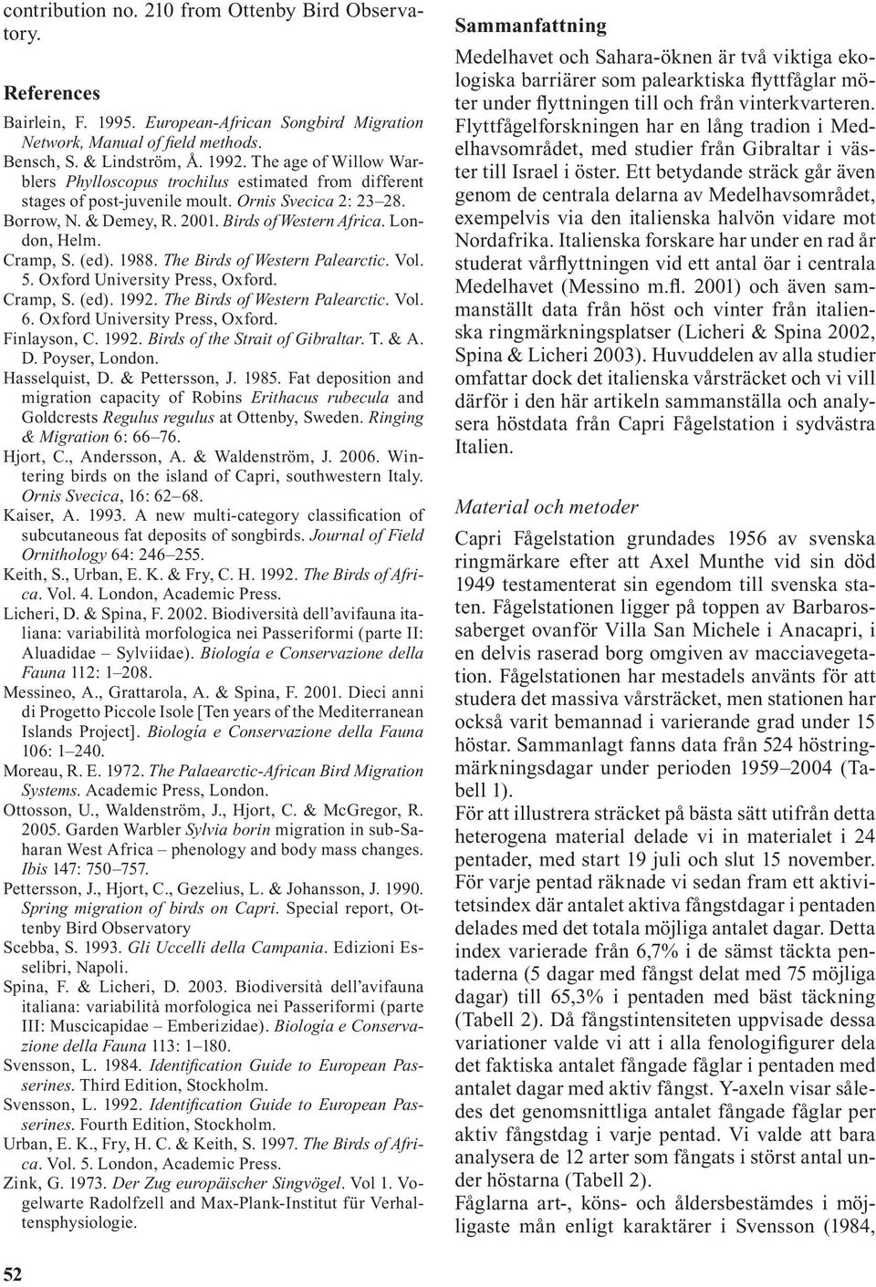 (ed).. The Birds of Western Palearctic. Vol.. Oxford University Press, Oxford. Cramp, S. (ed).. The Birds of Western Palearctic. Vol.. Oxford University Press, Oxford. Finlayson, C.