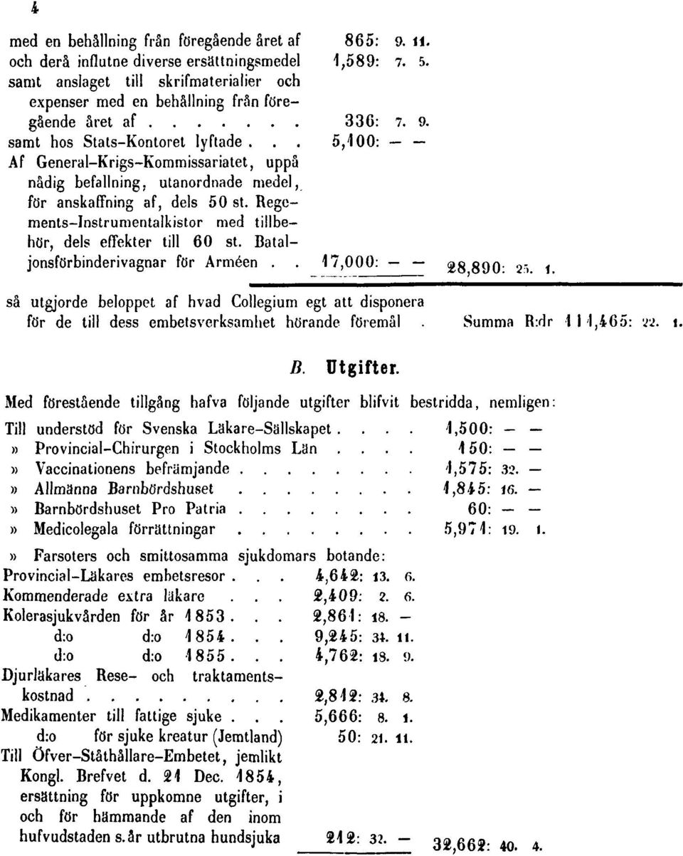 .. 5,100: Af General-Krigs-Kommissariatet, uppå nådig befallning, utanordnade medel, för anskaffning af, dels 50 st. Regements-Instrumentalkistor med tillbehör, dels effekter till 60 st.