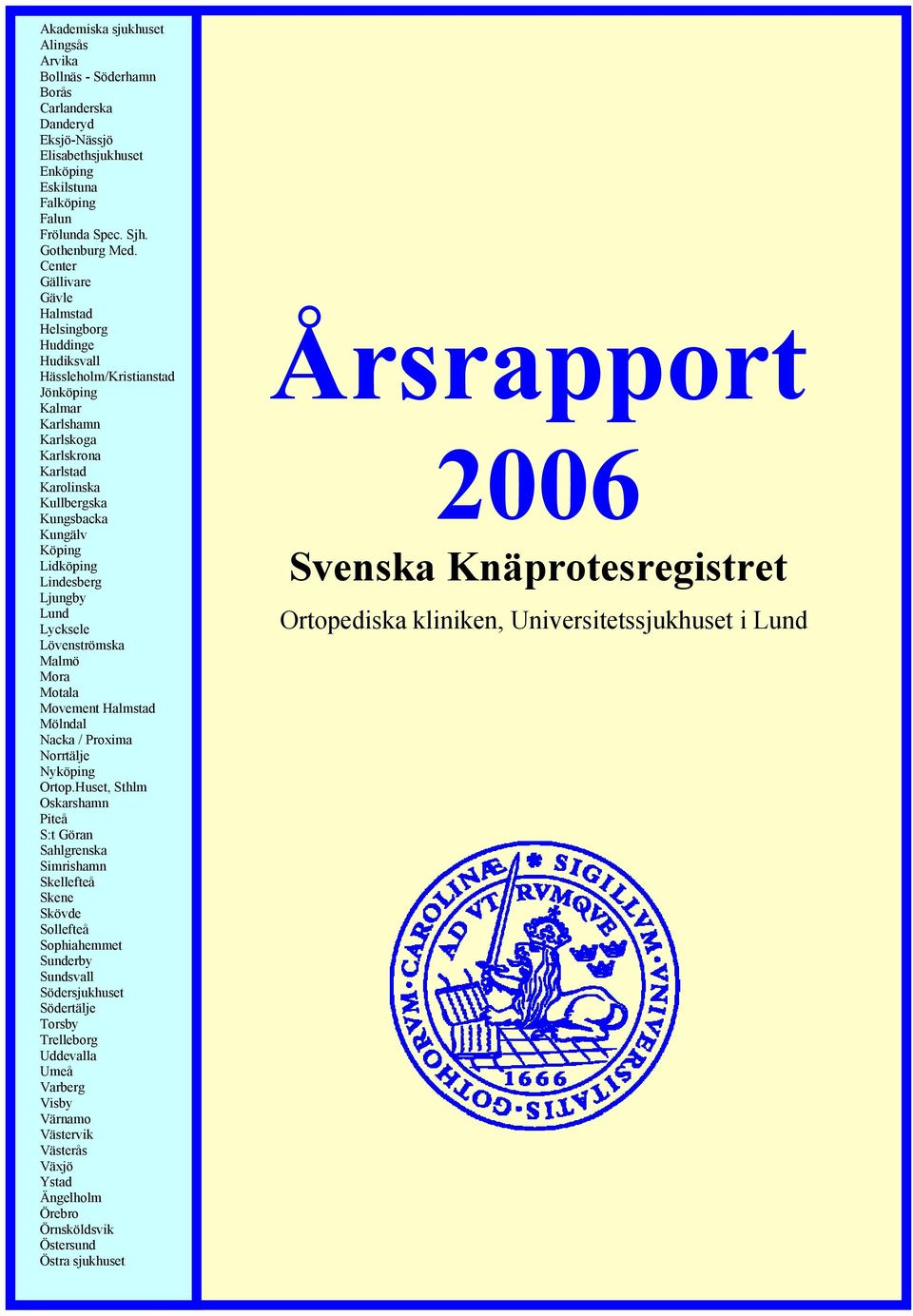 Lidköping Lindesberg Ljungby Lund Lycksele Lövenströmska Malmö Mora Motala Movement Halmstad Mölndal Nacka / Proxima Norrtälje Nyköping Ortop.