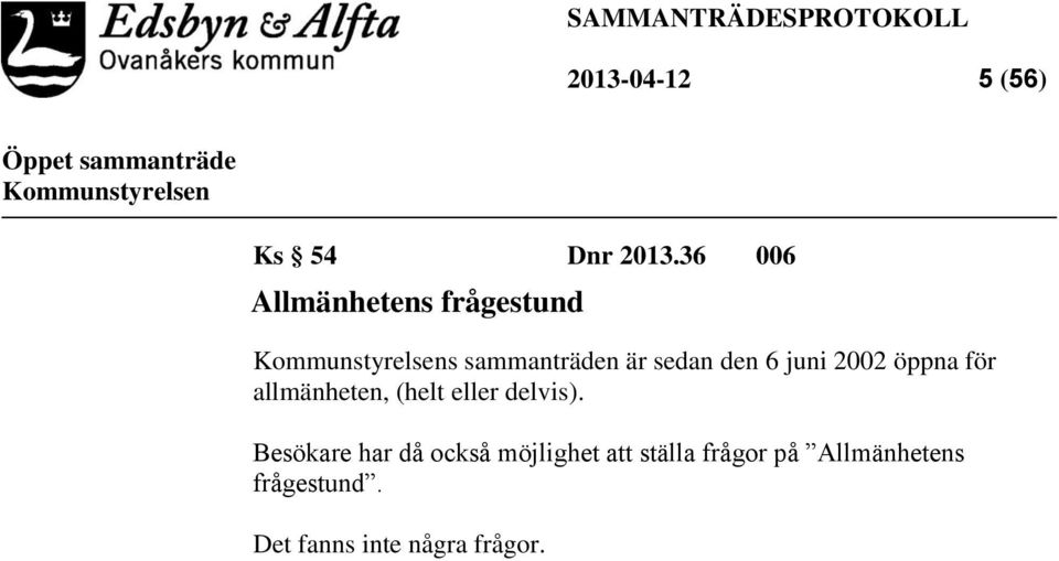2002 öppna för allmänheten, (helt eller delvis).