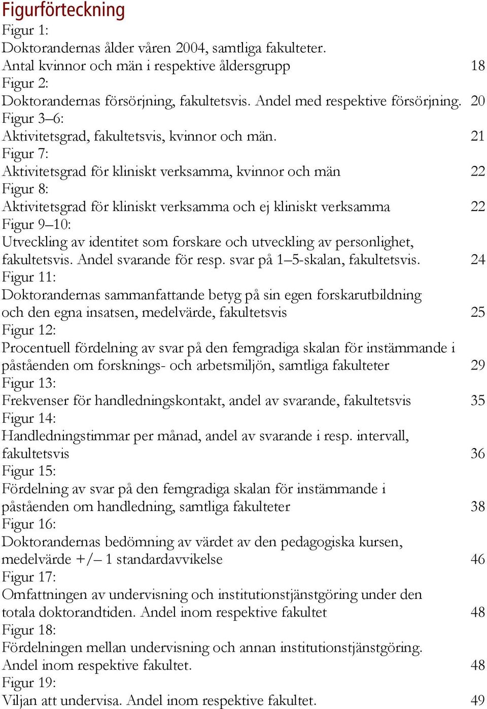 21 Figur 7: Aktivitetsgrad för kliniskt verksamma, kvinnor och män 22 Figur 8: Aktivitetsgrad för kliniskt verksamma och ej kliniskt verksamma 22 Figur 9 10: Utveckling av identitet som forskare och