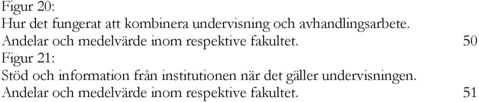 Andelar och medelvärde inom respektive fakultet.