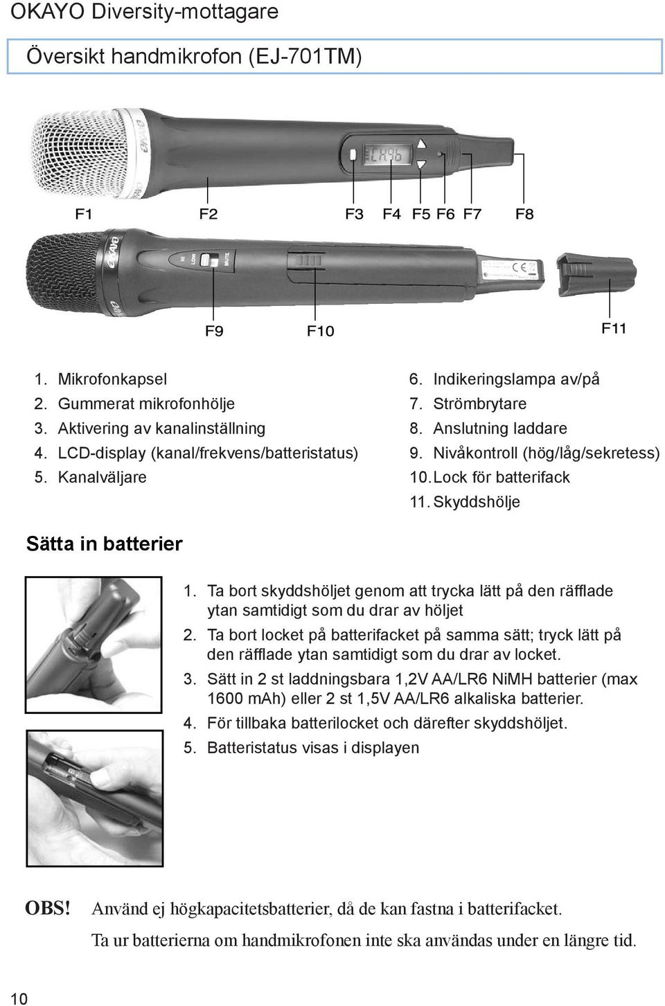 Ta bort skyddshöljet genom att trycka lätt på den räfflade ytan samtidigt som du drar av höljet 2.