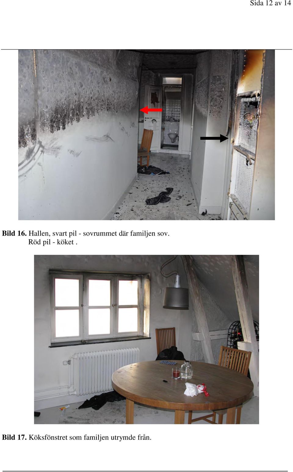 familjen sov. Röd pil - köket.
