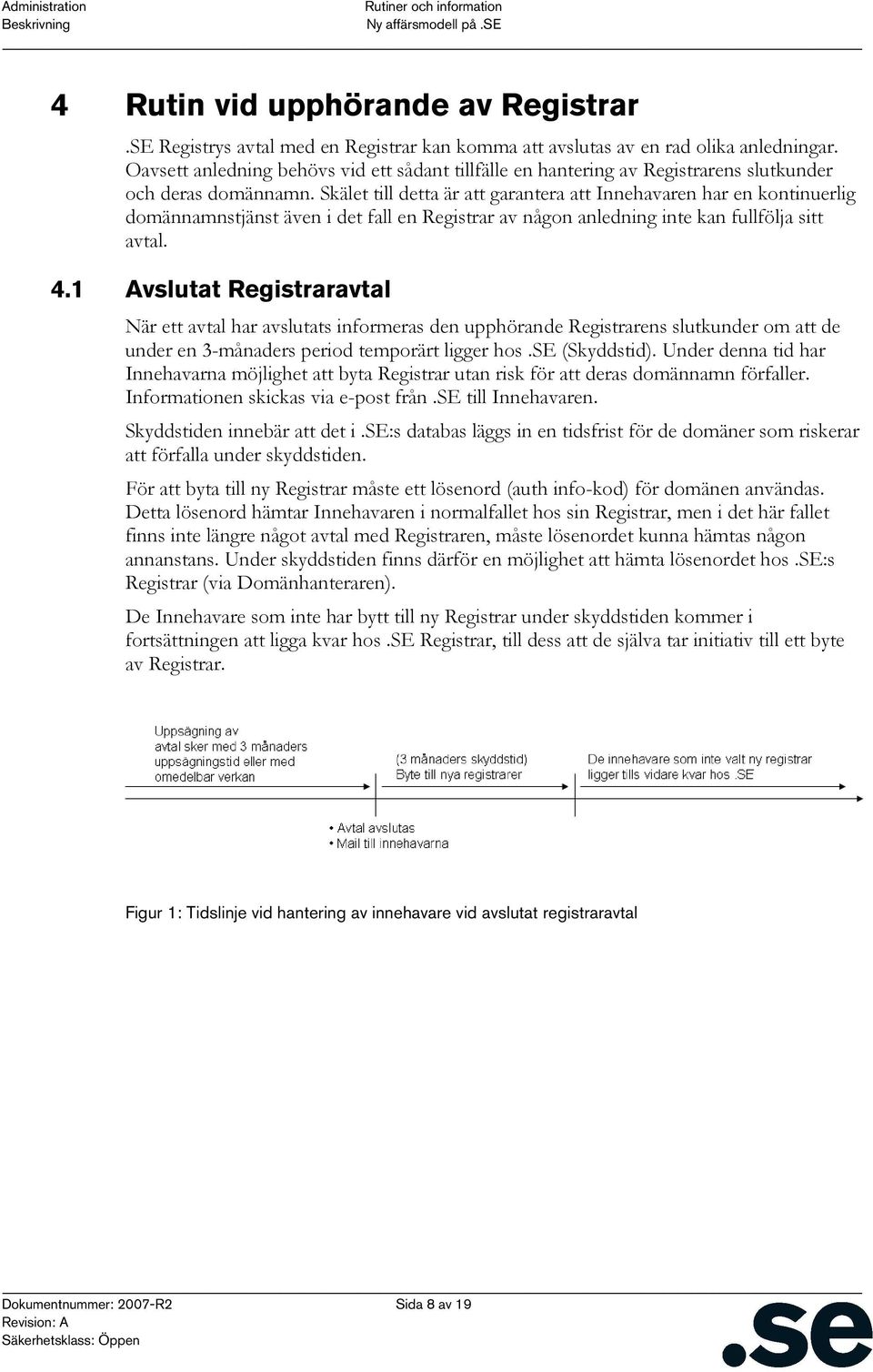 Skälet till detta är att garantera att Innehavaren har en kontinuerlig domännamnstjänst även i det fall en Registrar av någon anledning inte kan fullfölja sitt avtal. 4.