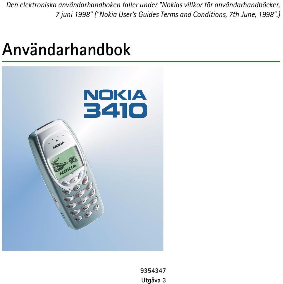 1998" ( Nokia User s Guides Terms and