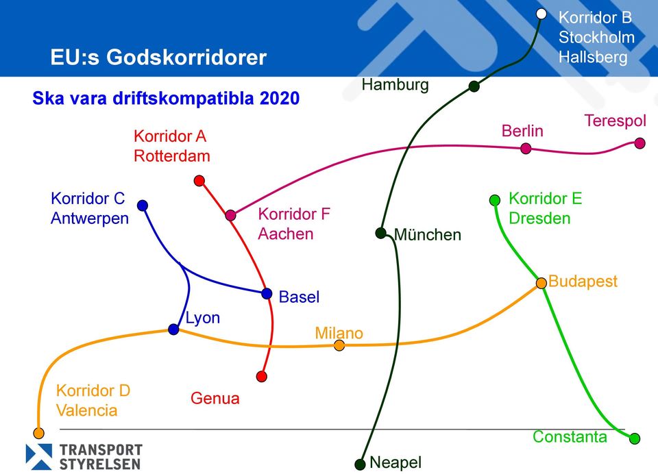 Korridor C Antwerpen Korridor F Aachen München Korridor E Dresden