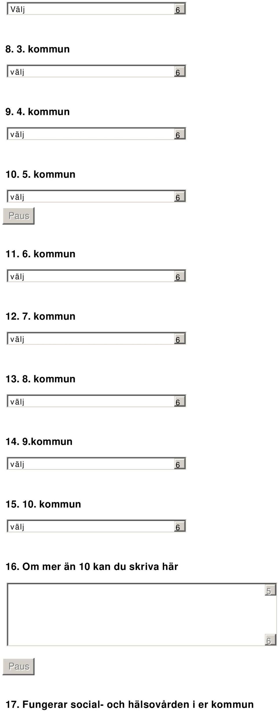 kommun välj 14. 9.kommun välj 1. 10. kommun välj 1.