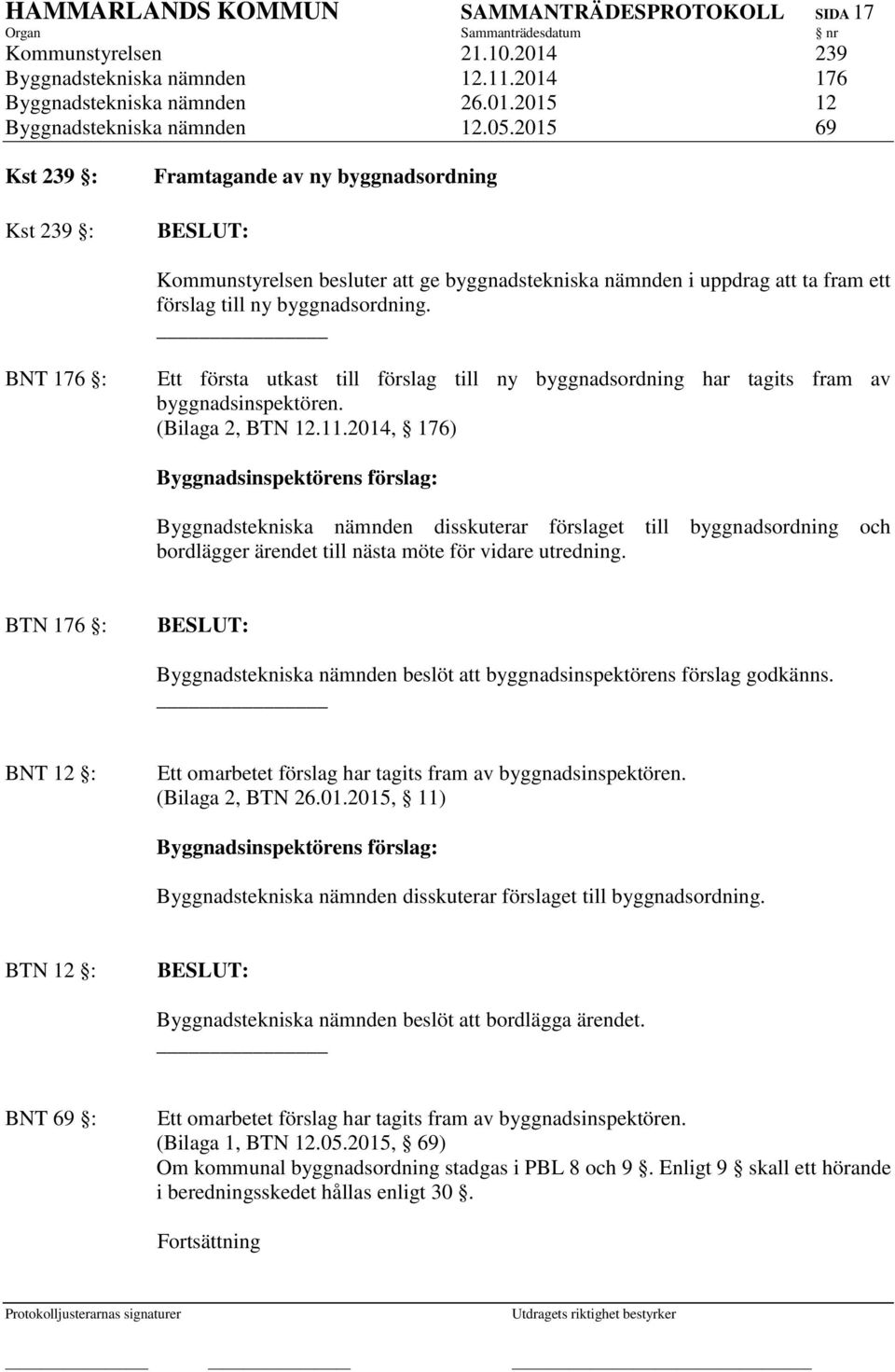 BNT 176 : Ett första utkast till förslag till ny byggnadsordning har tagits fram av byggnadsinspektören. (Bilaga 2, BTN 12.11.